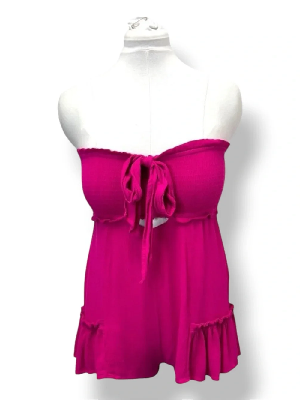 Venus Womens Hot Pink Sleeveless Smocked Halter Fun & Flirty Summer Short Romper